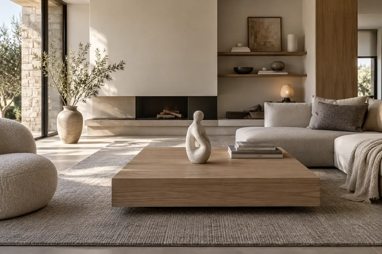 Une statuette déco bien choisie crée un point focal, sans encombrer la pièce