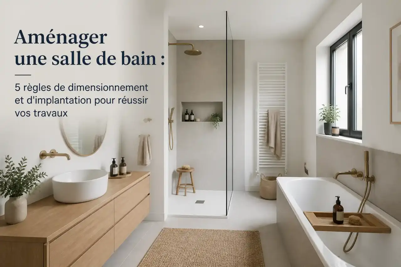 Aménager une salle de bain : 5 règles de dimensionnement et d'implantation pour réussir vos travaux
