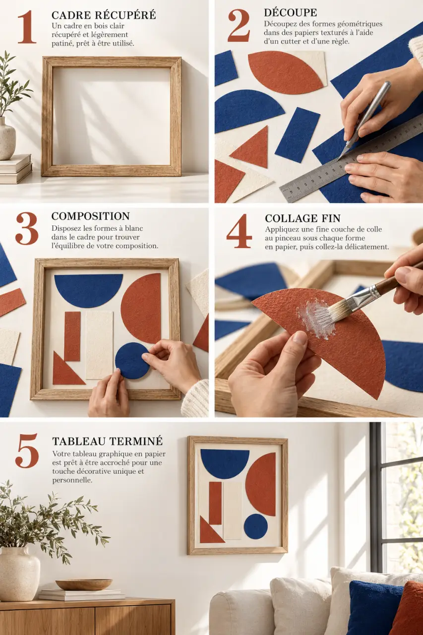 Déco fait maison facile : étapes pour créer un tableau graphique en papier
