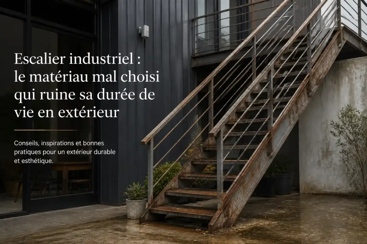Escalier industriel : le matériau mal choisi qui ruine sa durée de vie en extérieur