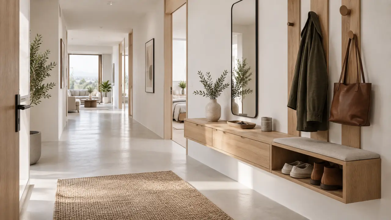 Le meuble d’entrée design qui range sans réduire la circulation