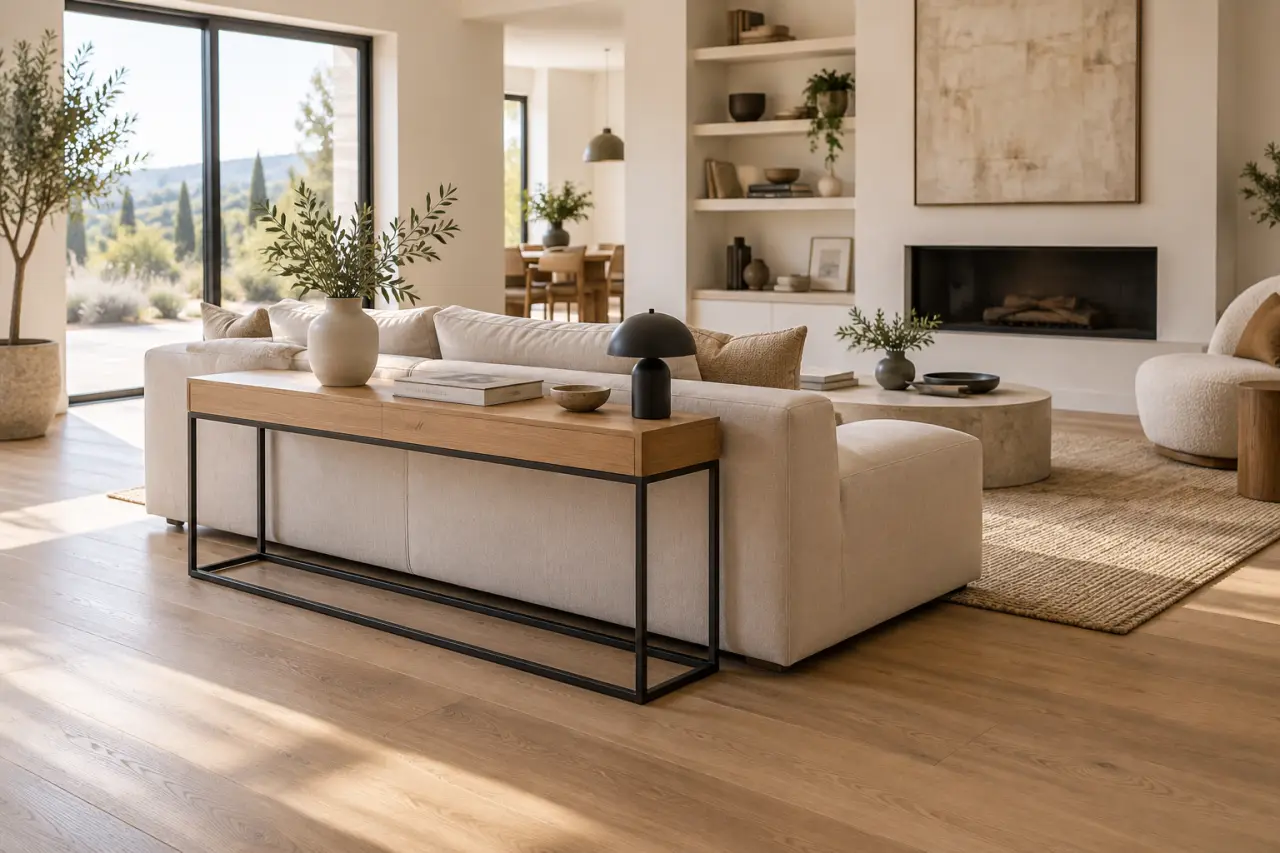 Une console meuble design structure l’espace sans gêner la circulation